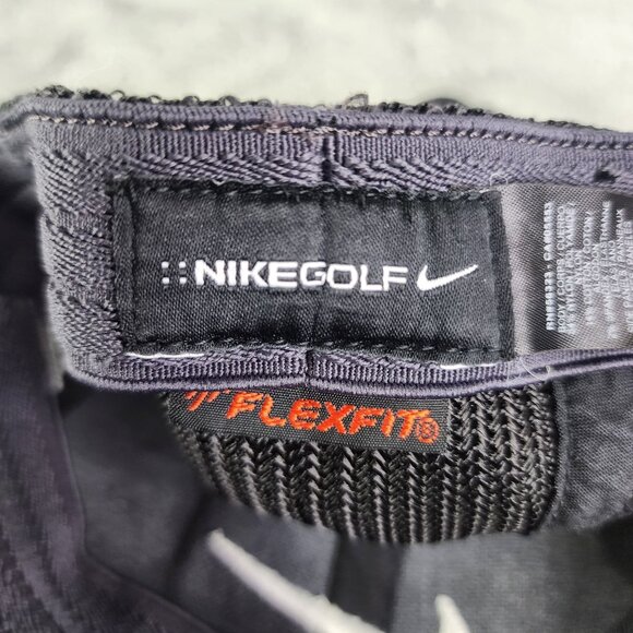 Mens Nike Golf One Flexfit Baseball Cap Black & White - Picture 8 of 9